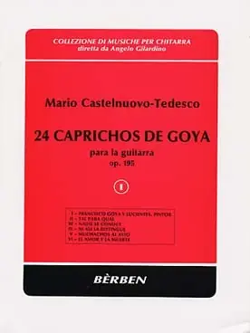 CASTELNUOVO-TEDESCO M. Caprichos de Goya OP 195 Vol 1 Guitare - Disponible