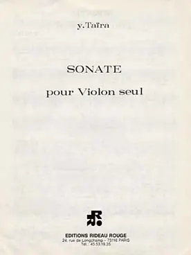 Direct usine | Taira Y. Sonate Violon Solo