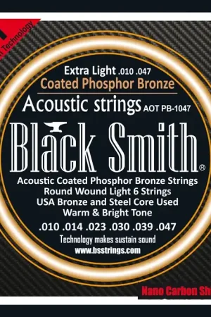 Achetez dès aujourd'hui | Jeu de Cordes Acoustique Black Smith AOT-PB1047 10/47