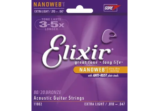Nouveau produit - Jeu de Cordes Acoustique Elixir Nanoweb 10/47 REF:11002