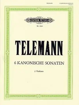 Achetez en ligne | Telemann G.p. 6 Sonates en Canon Violons