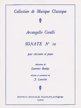 Corelli A. Sonate N°10 Clarinette | Profitez-en