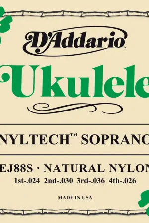 Prix usine - Jeu de Cordes Ukulele D'addario EJ88S Soprano