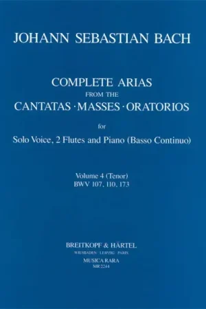 Bach J.s. Complete Arias Cantatas Vol 4 Voix Flutes - Prix imbattable