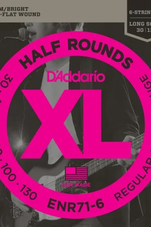 Jeu de Cordes Basse D'addario ENR71-6 File Rond 6 Cordes 30/130 | Promo exceptionnelle