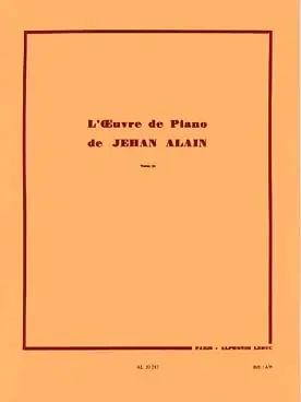 Ajoutez au panier - Alain J. Oeuvre de Piano Tome 2