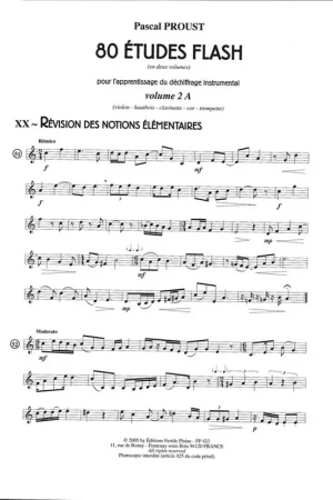 Proust P. 80 Etudes Flash Vol 2A Cor OU Violon OU Clarinette OU Hautbois OU Trompette | Économisez maintenant