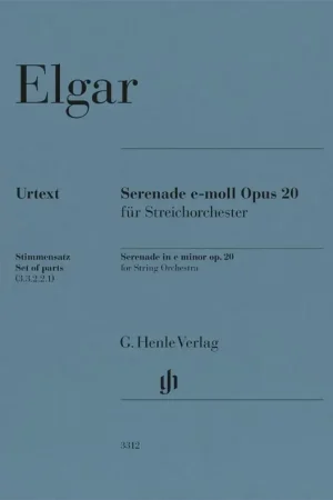 Très bien noté - Elgar E. Sérénade opus 20 Orchestre à Cordes - Parties