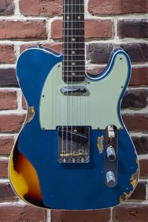 Prix usine - Fender Custom Shop Telecaster Custom '60 Heavy Relic Aged Lake Placid Blue Limited Edition