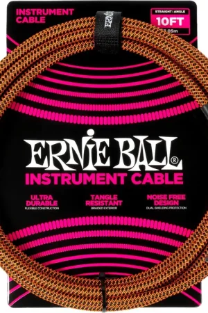 Cordon Jack Ernie Ball Coudé 3m Orange Et Noir - Préféré des clients