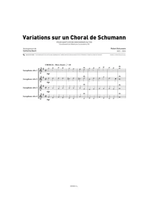 Tout juste disponible - Baert C. Variations sur un Choral de Schumann pour saxophones
