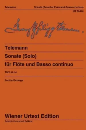 Telemann G.p. Sonate pour Flûte et Basse Continue TWV 41 : h4 - Réduction