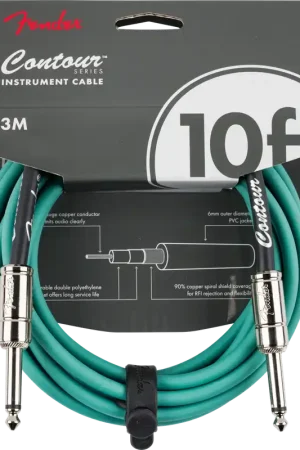 Cordon Jack Fender Contour 10' Sherwood Green - Qualité professionnelle