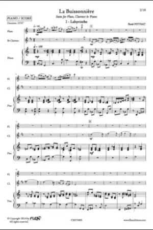 Potrat R.La Buissonnière Flûte, Clarinette et Piano - Prix cassé
