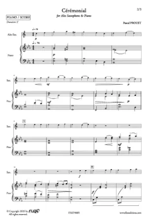 Jusqu'à épuisement des stocks | Proust P. Cérémonial Saxo Alto