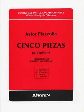 Piazzolla A. Cinco Piezas Flûte et Guitare | Stock presque épuisé