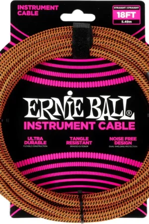Cordon Jack Ernie Ball Jack/Jack 5,5m Orange Et Noir - Fin de série