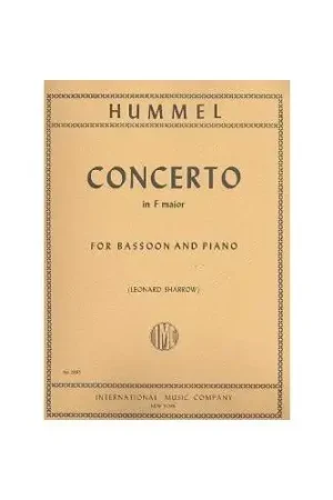 Commandez dès aujourd'hui - Hummel J.n. Concerto Fa Majeur Basson