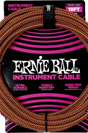 Cordon Jack Ernie Ball Coudé 5,5m Orange Et Noir | Nouveau lancement