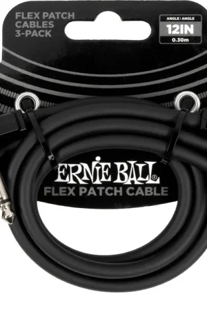 Câble de Patch Flex Ernie Ball 30cm Noir - Pack de 3 - Prix spécial