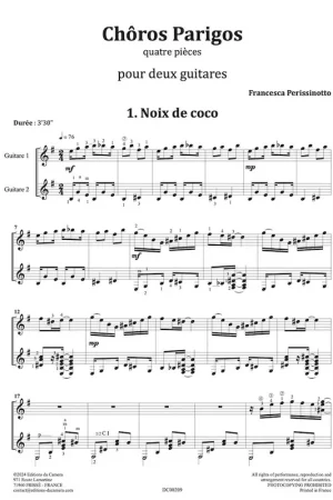 Perissinotto F. Chôros Parigos pour deux guitares - Incontournable