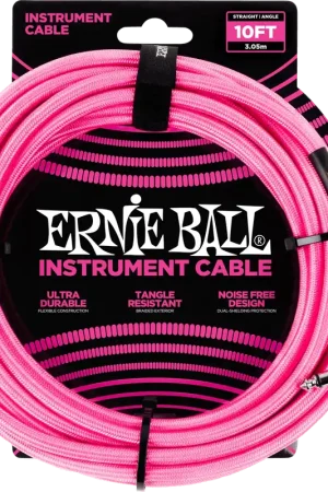Cordon Jack Ernie Ball Gaine Tissée Jack/Jack Coudé 3m Rose Fluo | Petit prix