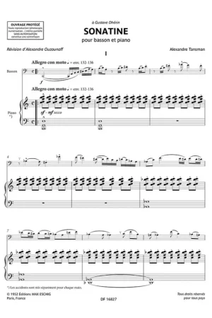 Tansman A. Sonatine Basson-1 | Prix malin