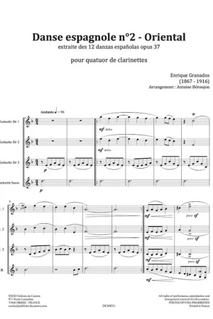 Granados E. Danse espagnole n°2 – Oriental Clarinettes | Derniers articles