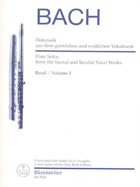 Bach J.s. Flute Solos From Sacred And Secular Vocal Vol 1 Flute - Achetez dès aujourd'hui