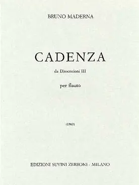 Super offre | Maderna B. Cadenza Dimension Iii Flute Solo