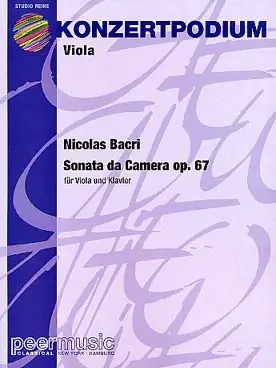 Déstockage | Bacri N. Sonata DA Camera OP 67 Alto