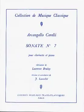 Offre limitée - Corelli A. Sonate N°7 Clarinette