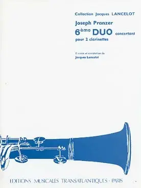 Pranzer J. 6ME Duo Concertant 2 Clarinettes - Incontournable