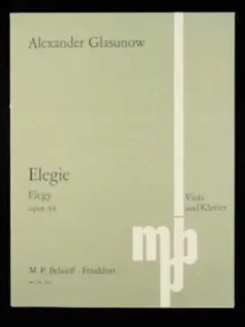 Prix promo - Glazounov A. Elegie OP 44 Alto