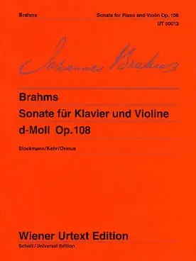 Brahms J. Sonate N°3 OP 108 Violon | Offre bientôt terminée