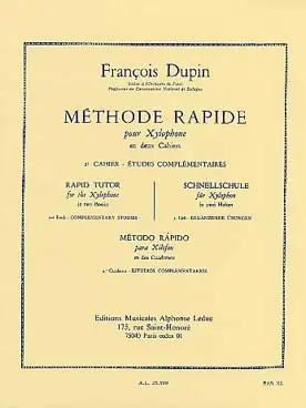 Achetez dès aujourd'hui - Dupin F. Methode Rapide Cahier 2 Xylophone