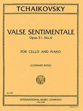 Tchaikovsky P.i. Valse Sentimentale Violoncelle - Satisfait ou remboursé