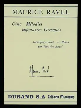Achat sécurisé | Ravel M. 5 Melodies Populaires Grecques Voix Elevees