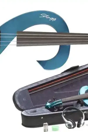 Prix bas - Violon Electrique Stagg Bleu Transparent