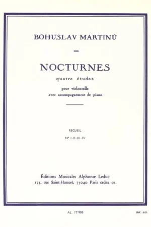 Très populaire | Martinu B. Nocturnes 4 Etudes Violoncelle
