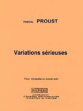 Retour facile | Proust P. Variations Serieuses Trompette Solo
