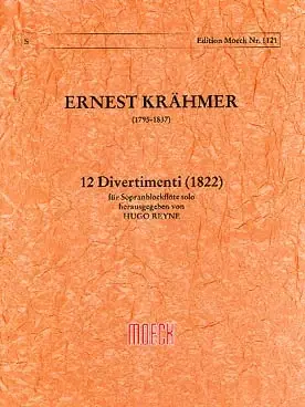 Disponible maintenant - Krahmer E. 12 Divertimenti Flute A Bec Soprano Solo