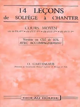 Gartenlaub O. 14 Lecons de Solfege A Chanter Cle Sol Moyen - Qualité premium