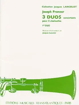 Bien noté - Pranzer J. Trois Duos Concertants Cahier 1 Clarinettes