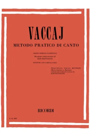 Vaccai N. Methode Pratique de Chant Voix Moyenne-2 - Direct fabricant