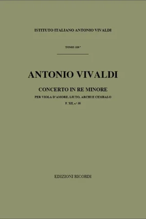 Vivaldi A. Concerto RE Mineur Score | Ne manquez pas cette offre