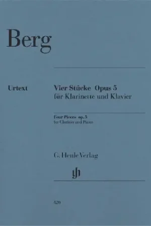 Stock limité - Berg A. 4 Pieces Opus 5 Clarinette