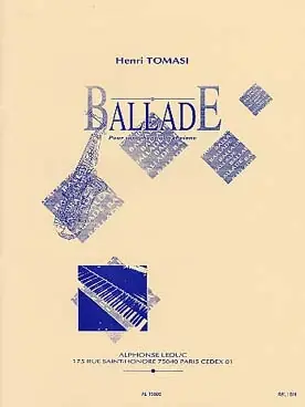 Tomasi H. Ballade Saxo Alto Piano | Petit prix
