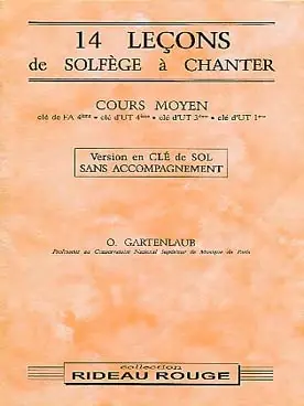 Gartenlaub O. 14 Lecons de Solfege A Chanter Cle de Sol Moyen - Coup de cœur des clients