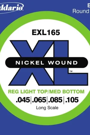 Dernier arrivage - Jeu de Cordes Basse D'addario EXL165 XL File Rond Nickel 45-105